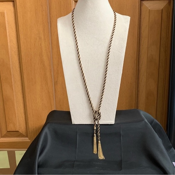 Guess Jewelry - Guess Gold and Black Twisted Necklace